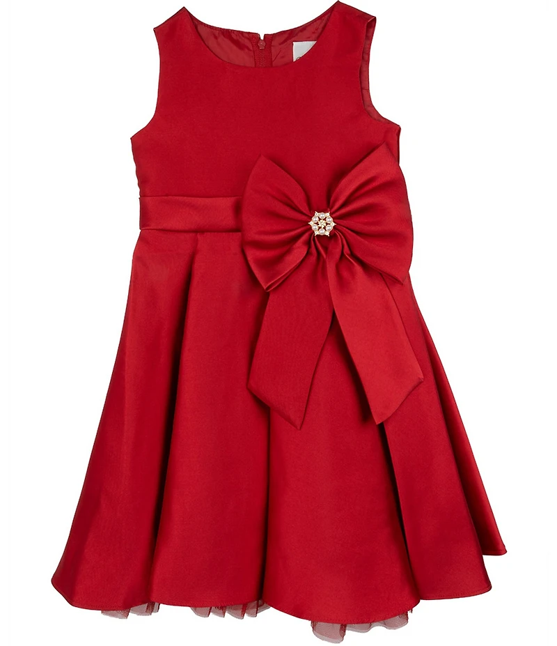 Rare Editions Little Girls Sleeveless Pleated Mikado Fit-And-Flare Dress