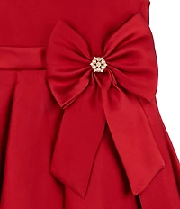 Rare Editions Little Girls Sleeveless Pleated Mikado Fit-And-Flare Dress