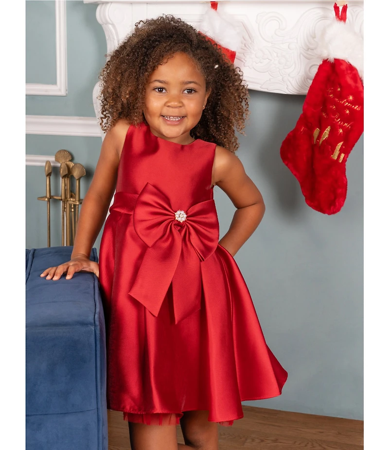 Rare Editions Little Girls Sleeveless Pleated Mikado Fit-And-Flare Dress