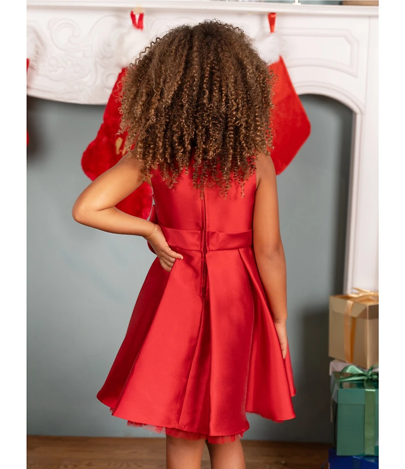 Rare Editions Little Girls Sleeveless Pleated Mikado Fit-And-Flare Dress