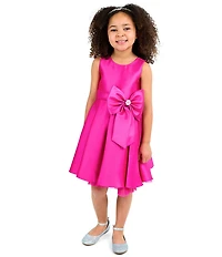 Rare Editions Little Girls Sleeveless Pleated Mikado Fit-And-Flare Dress