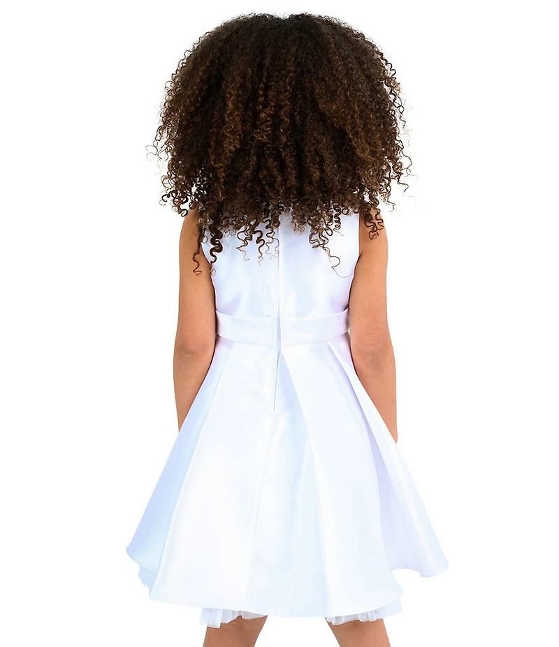 Rare Editions Little Girls Sleeveless Pleated Mikado Fit-And-Flare Dress