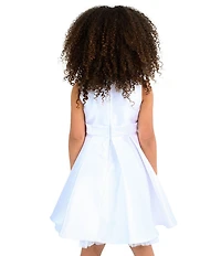 Rare Editions Little Girls Sleeveless Pleated Mikado Fit-And-Flare Dress