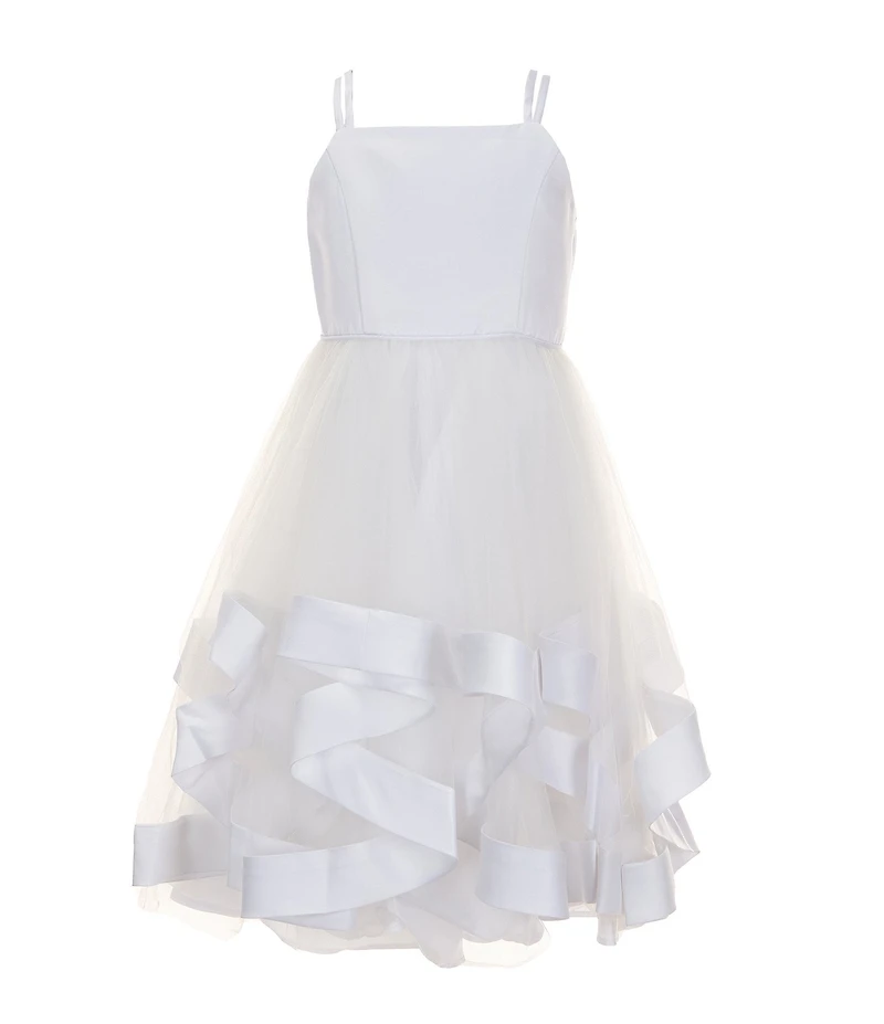 Rare Editions Little Girls Sleeveless Satin Hem Bodice High Low Dress