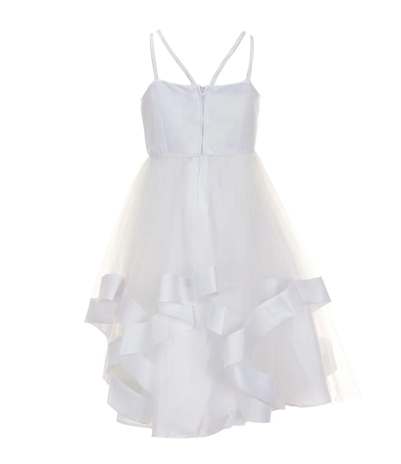 Rare Editions Little Girls Sleeveless Satin Hem Bodice High Low Dress