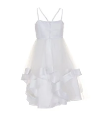 Rare Editions Little Girls Sleeveless Satin Hem Bodice High Low Dress