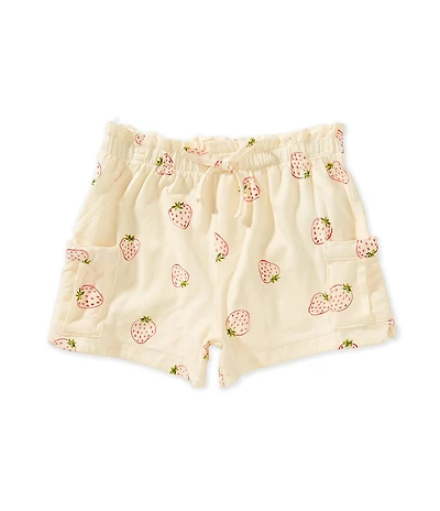 Indie Gold Little Girls Strawberry-Printed Jersey-Knit Cargo Shorts