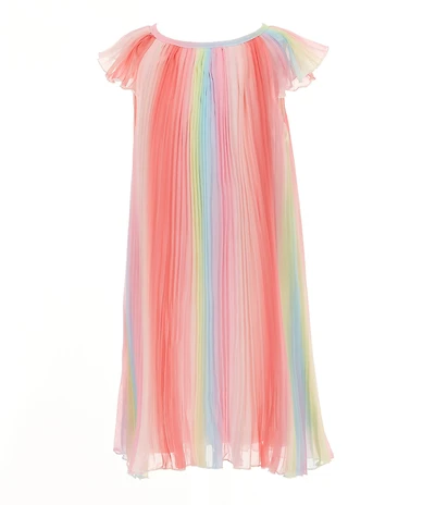 Rare Editions Little Girls Flutter-Sleeve Striped Ombre Chiffon Shift Dress