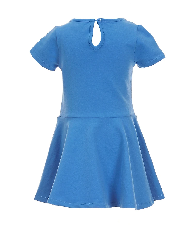 Rare Editions Little Girls Short-Sleeve Patchwork Drop-Waist Dress