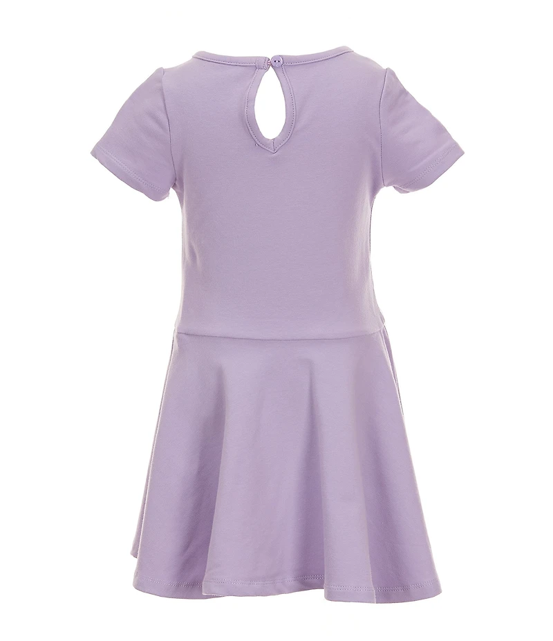 Rare Editions Little Girls Short-Sleeve Sweets Patchwork Drop-Waist Dress