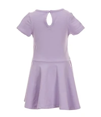 Rare Editions Little Girls Short-Sleeve Sweets Patchwork Drop-Waist Dress