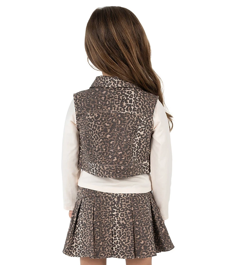 Rare Editions Little Girls Animal-Printed Vest & Matching Animal-Printed Skirt, Long-Sleeve T-Shirt, and Printed Vest Set
