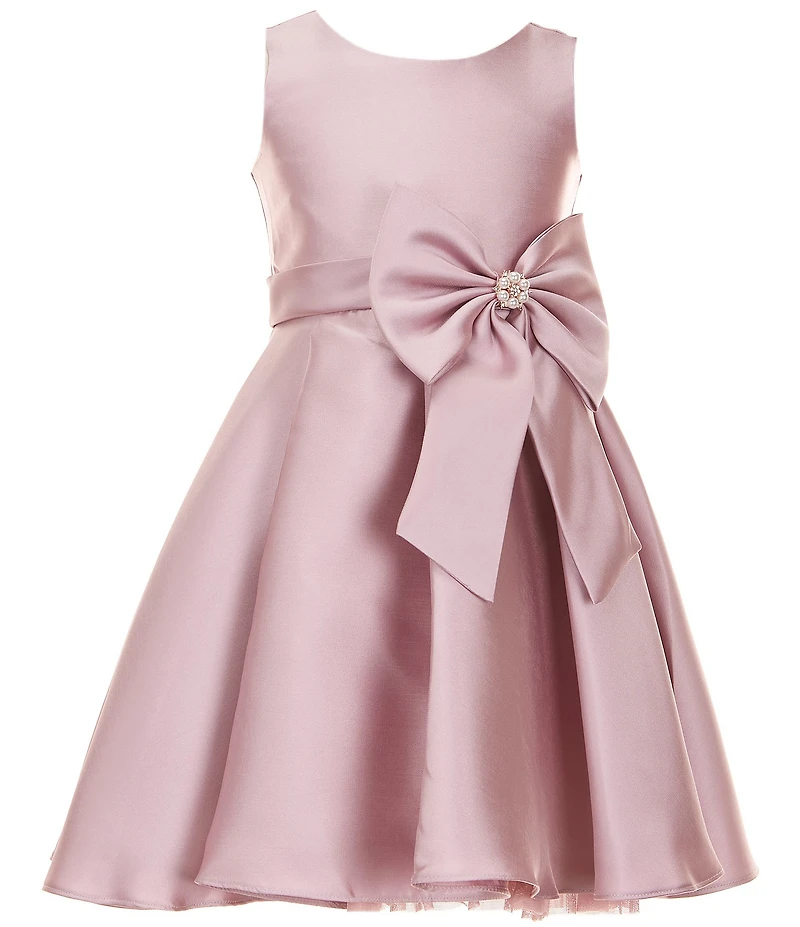 Rare Editions Little Girls Cap Sleeveless Mikado Bow Dress