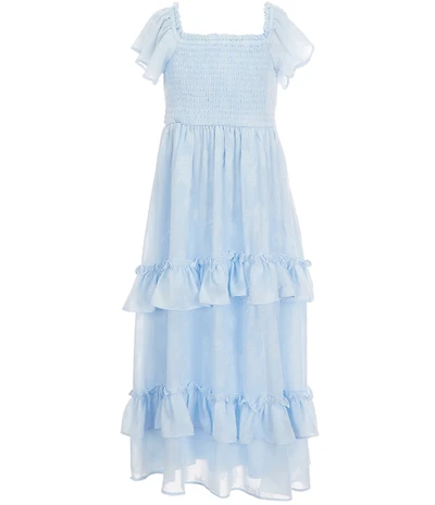 Rare Editions Little Girls Flower-Pattern Burnout-Chiffon Dress