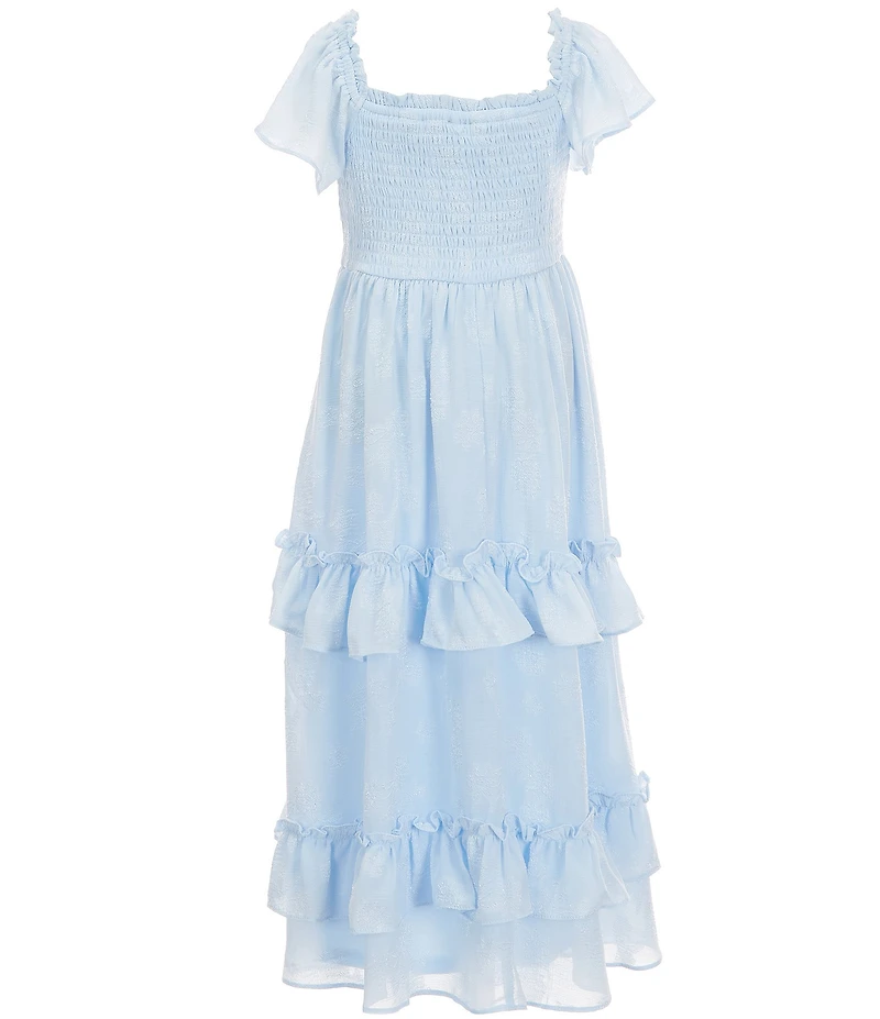 Rare Editions Little Girls Flower-Pattern Burnout-Chiffon Dress