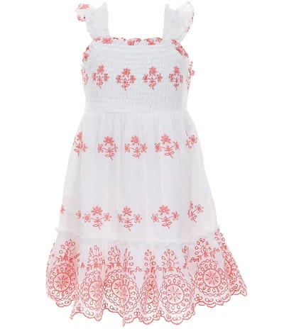 Rare Editions Little Girls Flutter-Sleeve Eyelet-Embroidered Dress