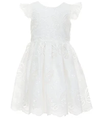 Rare Editions Little Girls Flutter-Sleeve Sequin-Embellished-Butterfly Dress