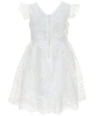 Rare Editions Little Girls Flutter-Sleeve Sequin-Embellished-Butterfly Dress