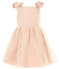 Rare Editions Little Girls Glitter Soutache With Shoulder Bows Dress