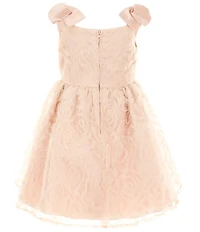 Rare Editions Little Girls Glitter Soutache With Shoulder Bows Dress