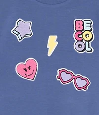 Rare Editions Little Girls Long-Sleeve Chenille-Patch Polar Fleece Sweatshirt & Matching Jogger Pants Set