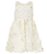 Rare Editions Little Girls Long-Sleeve Faux-Fur Bolero Jacket & Sleeveless Illusion-Bodice Soutache-Detailed Fit-And-Flare Dress