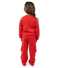 Rare Editions Little Girls Long-Sleeve Fearless Fleece Sweatshirt & Matching Jogger Pant Set