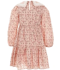 Rare Editions Little Girls Long Sleeve Floral Tiered Dress