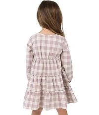 Rare Editions Little Girls Plaid Tiered Dress With Horse Bag