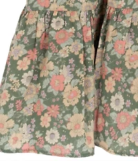 Rare Editions Little Girls Puffed-Sleeve Floral-Printed Fit-And-Flare Dress