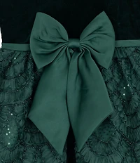 Rare Editions Little Girls Puffed-Sleeve Velvet-Bodice/Soutache-Embroidered-Skirted Fit-And-Flare Dress