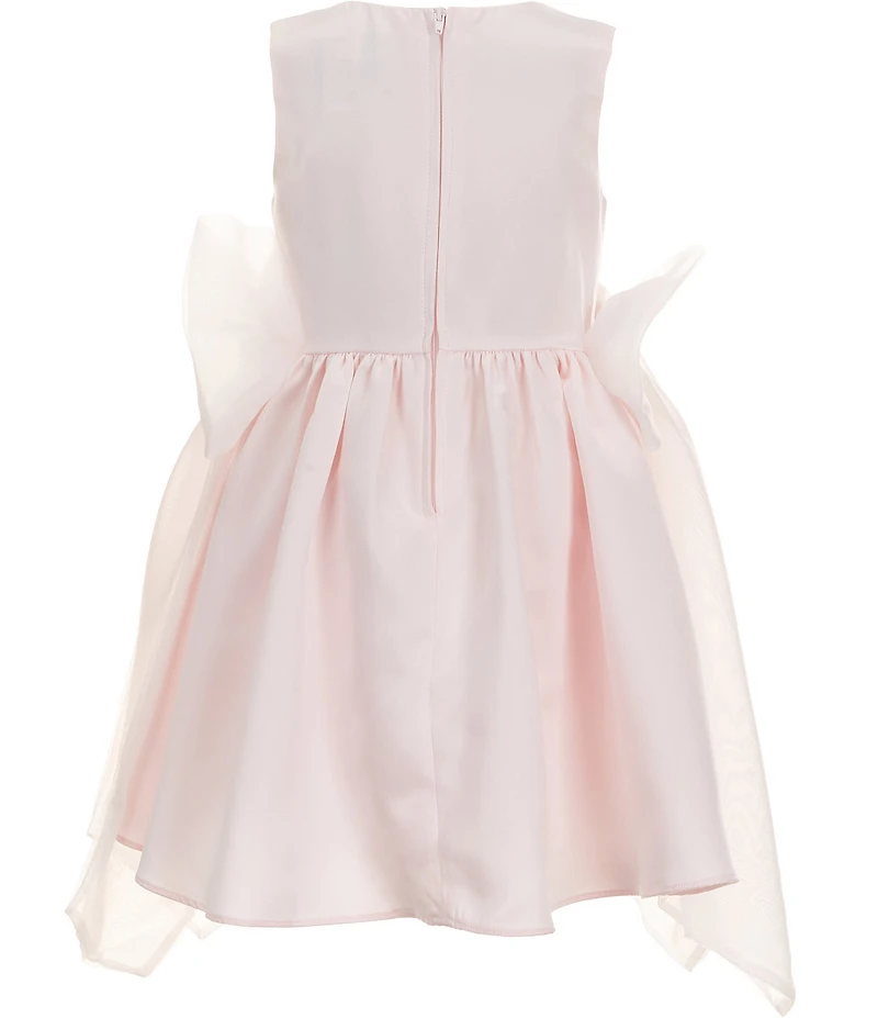 Rare Editions Little Girls Satin Sleeveless Bow Accented Fit-And-Flare Dress