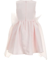 Rare Editions Little Girls Satin Sleeveless Bow Accented Fit-And-Flare Dress