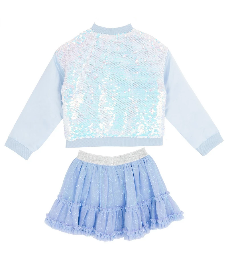 Rare Editions Little Girls Sequin-Embellished Jacket, Sequin-Embellished Heart-Motif T-Shirt & Glitter-Accented Tutu Skirt Set