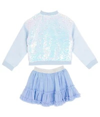 Rare Editions Little Girls Sequin-Embellished Jacket, Sequin-Embellished Heart-Motif T-Shirt & Glitter-Accented Tutu Skirt Set