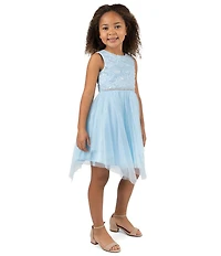 Rare Editions Little Girls Sequin-Embellished Soutache-Embroidered Mesh-Overlay-Skirted Dress