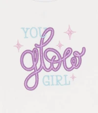 Rare Editions Little Girls Short Sleeve Graphic T-Shirt & Denim Jacket With Gem Velour Bubble Skort