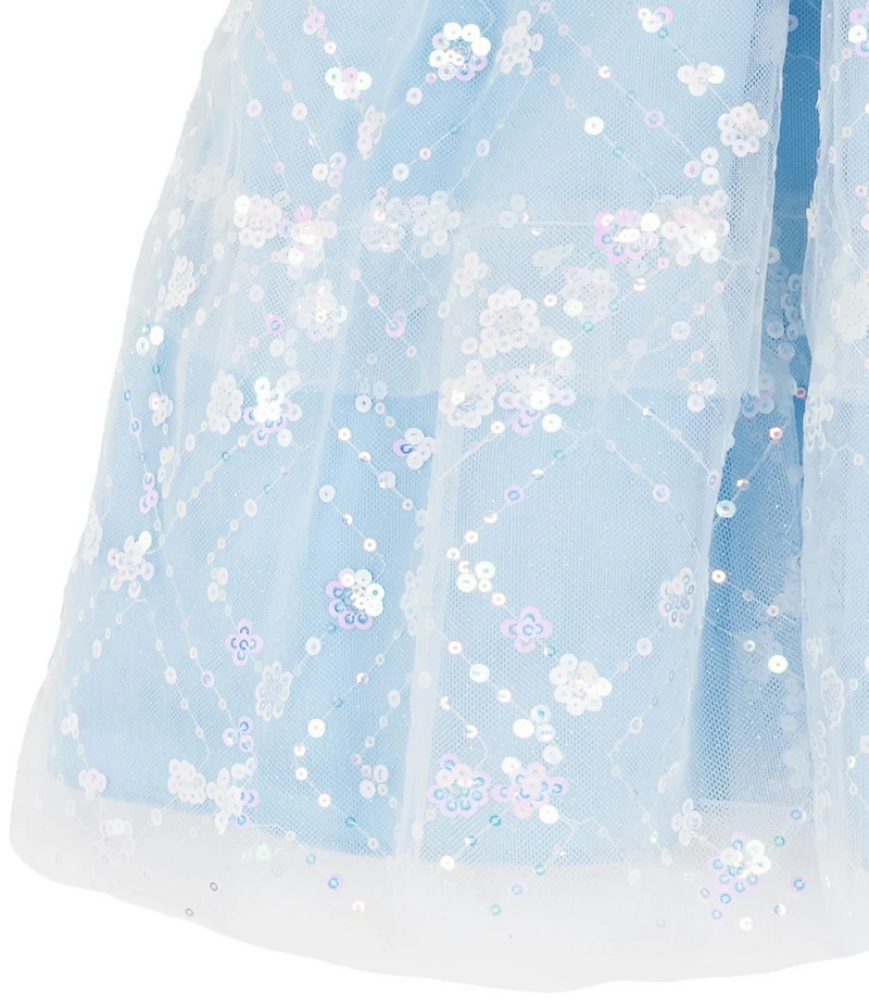 Rare Editions Little Girls Short Sleeve Sequin-Embellished/Embroidered Mesh Fit-And-Flare Dress