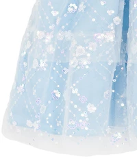 Rare Editions Little Girls Short Sleeve Sequin-Embellished/Embroidered Mesh Fit-And-Flare Dress