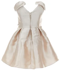 Rare Editions Little Girls Sleeveless Bow Accented Fit-And-Flare Mikado Dress