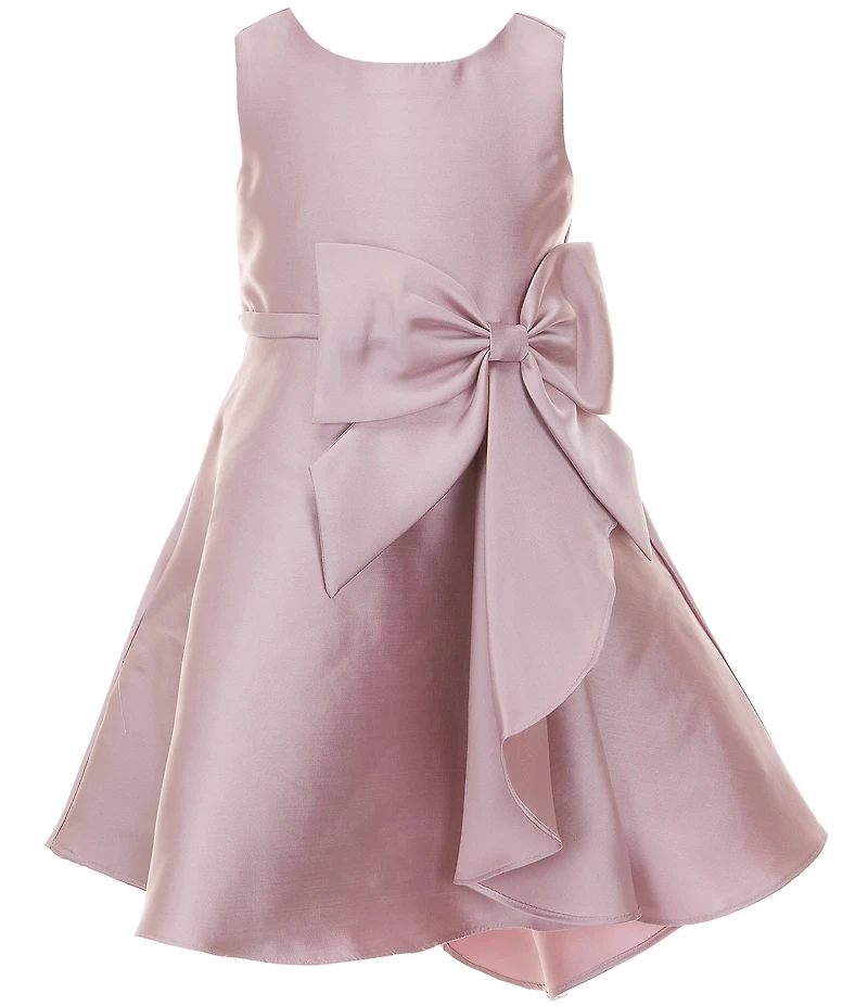 Rare Editions Little Girls Sleeveless Bow-Accented Mikado Dress