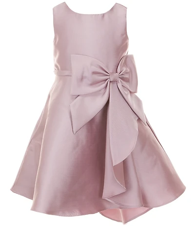 Rare Editions Little Girls Sleeveless Bow-Accented Mikado Dress