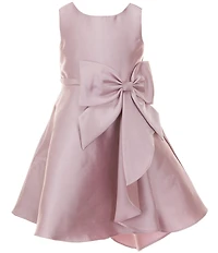 Rare Editions Little Girls Sleeveless Bow-Accented Mikado Dress