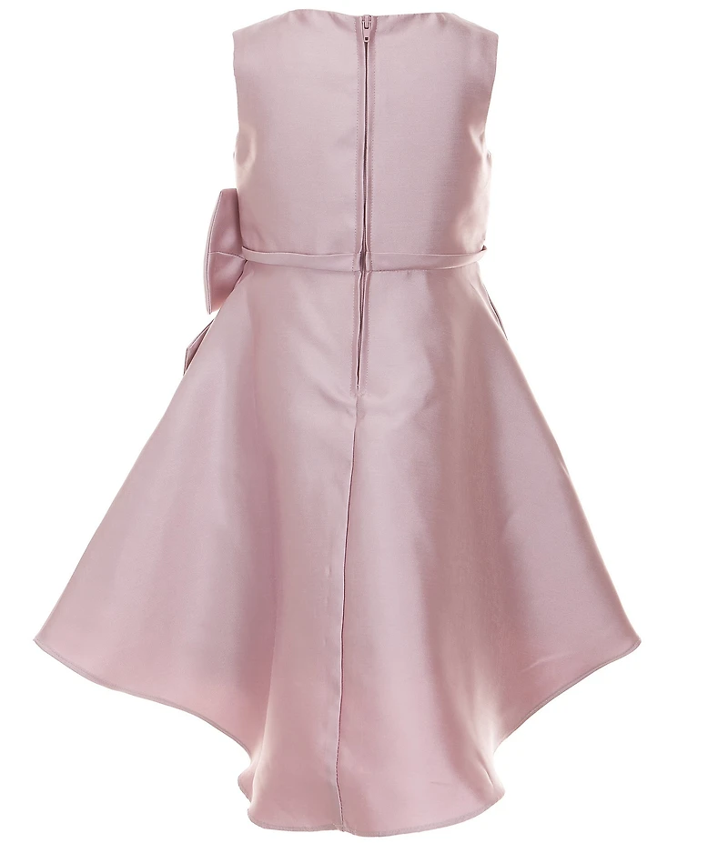 Rare Editions Little Girls Sleeveless Bow-Accented Mikado Dress