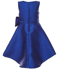 Rare Editions Little Girls Sleeveless Bow-Accented Mikado Fit-And-Flare Dress