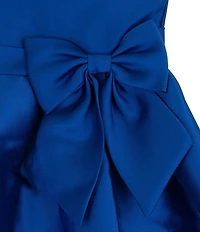 Rare Editions Little Girls Sleeveless Bow-Accented Mikado Fit-And-Flare Dress