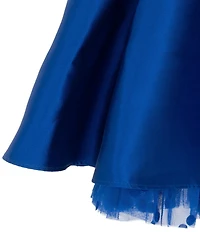 Rare Editions Little Girls Sleeveless Bow-Accented Mikado Fit-And-Flare Dress