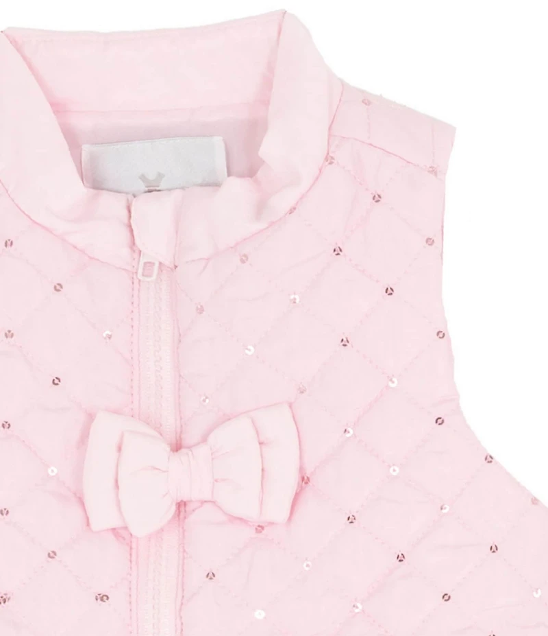 Rare Editions Baby Girls Sleeveless Bow-Accented Puffer Vest, Long-Sleeve Love Appliqued T-Shirt & Animal-Printed Leggings Set