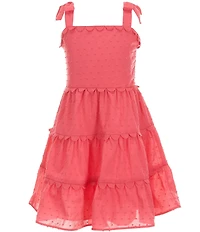 Rare Editions Little Girls Sleeveless Clip-Dot Novelty-Trimmed Dress