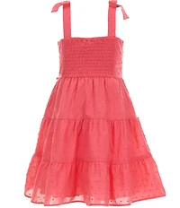 Rare Editions Little Girls Sleeveless Clip-Dot Novelty-Trimmed Dress